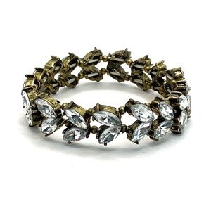 Bracelet Clear Rhinestones Stretch 7” Fashion